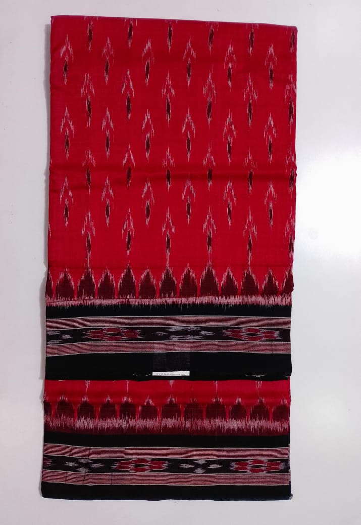 Odisha Sambalpuri Plain Design pasaplli border pure cotton handloom saree