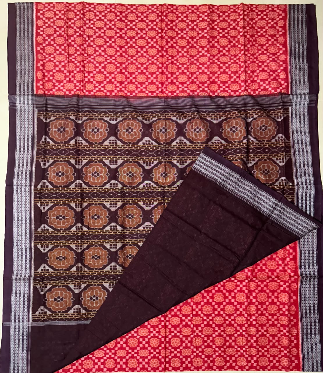 Odisha Handloom Sambalpuri sonepuri design bandha motif cotton saree
