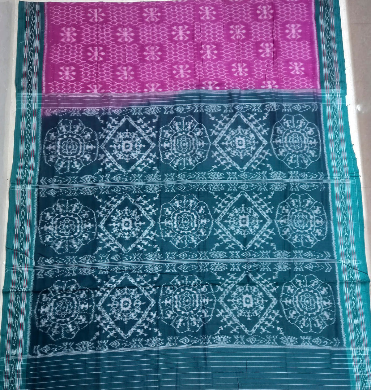 Odisha famous Nuapatna Handloom bandha Cotton Ikat Saree with new motifs on body