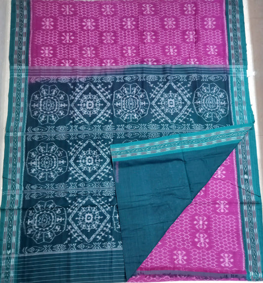 Odisha famous Nuapatna Handloom bandha Cotton Ikat Saree with new motifs on body