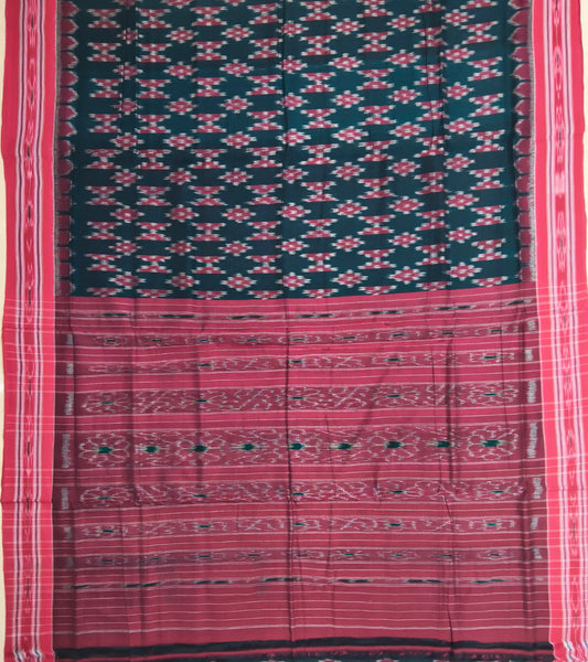 Odisha handloom nuapatna bandha multi color Pure organic cotton saree