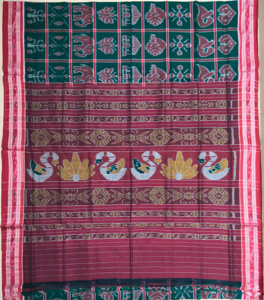 Odisha handloom new ikat nabakothi design pure cotton handwoven cotton saree for college