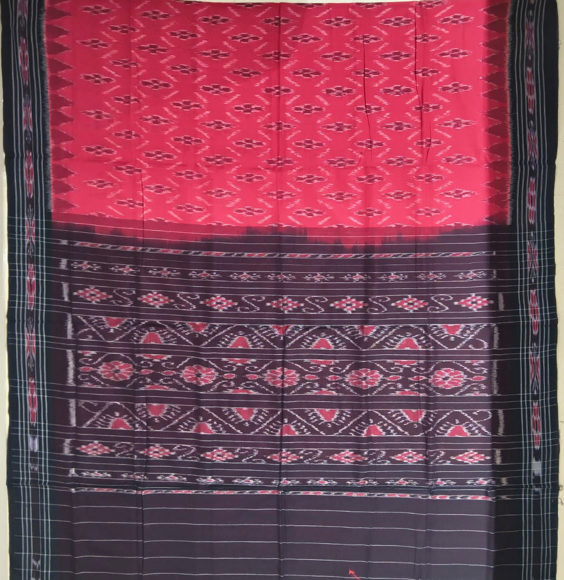 Odisha handloom traditional cotton ikat saree a speciality of tie and dye technique from nuapatna