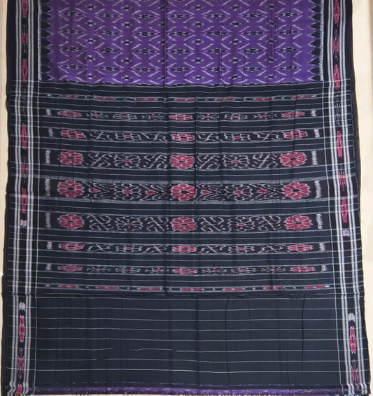 Odisha Handloom Plain design Sambalpuri Ikkat cotton saree