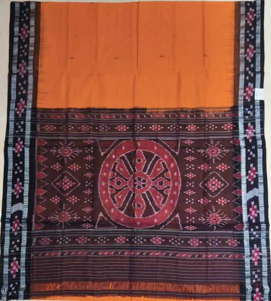 Odisha handloom cotton plain body single color pasapalli border ikt saree