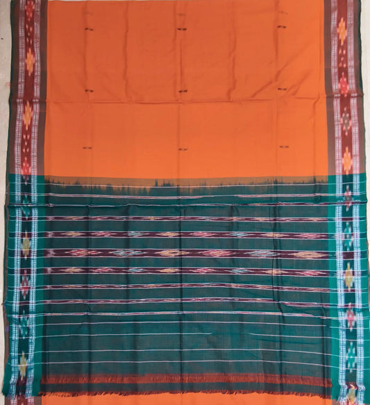 Odisha Handloom plain Double color Ikat nuapatna cotton saree for teachers