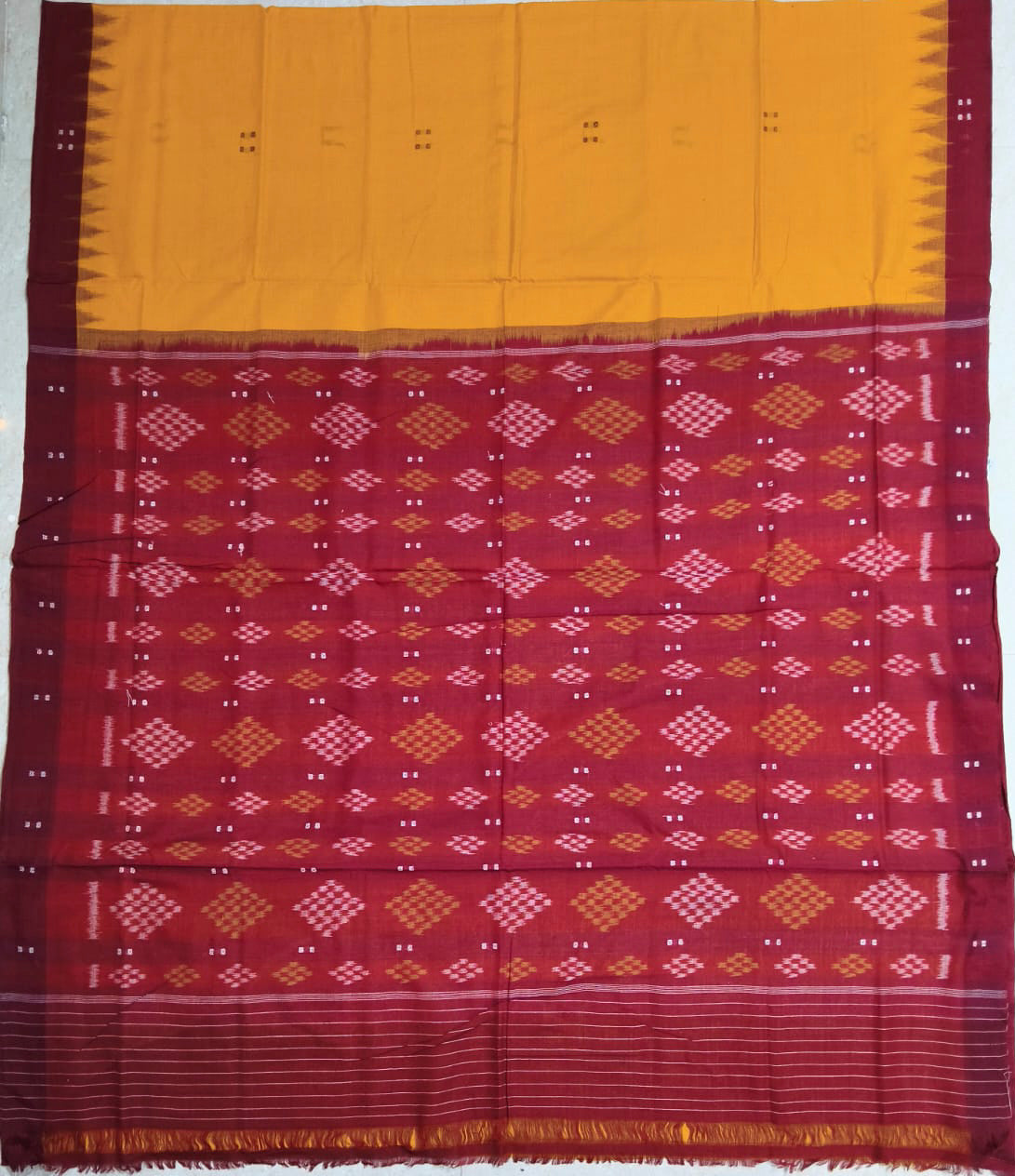Odisha Handloom Nuapatna multi color ikkat Ekphulia cotton saree for office