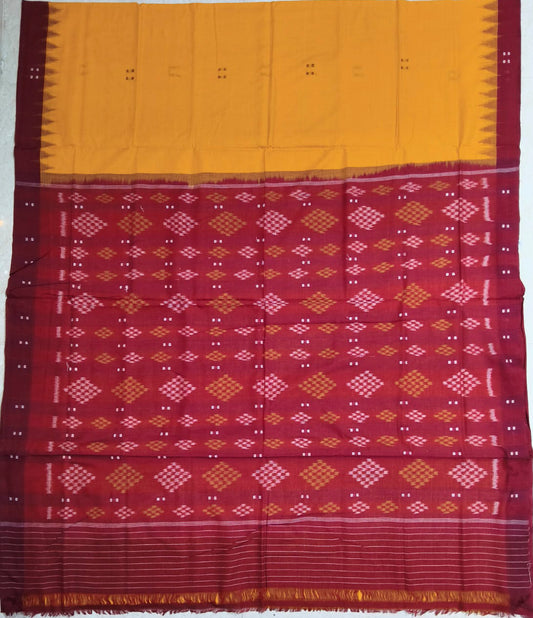 Odisha Handloom Nuapatna multi color ikkat Ekphulia cotton saree for office