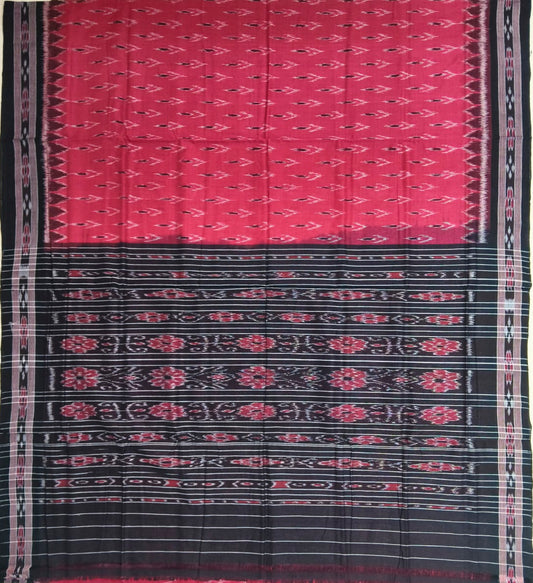 Odisha Sambalpuri Plain Design pasaplli border pure cotton handloom saree