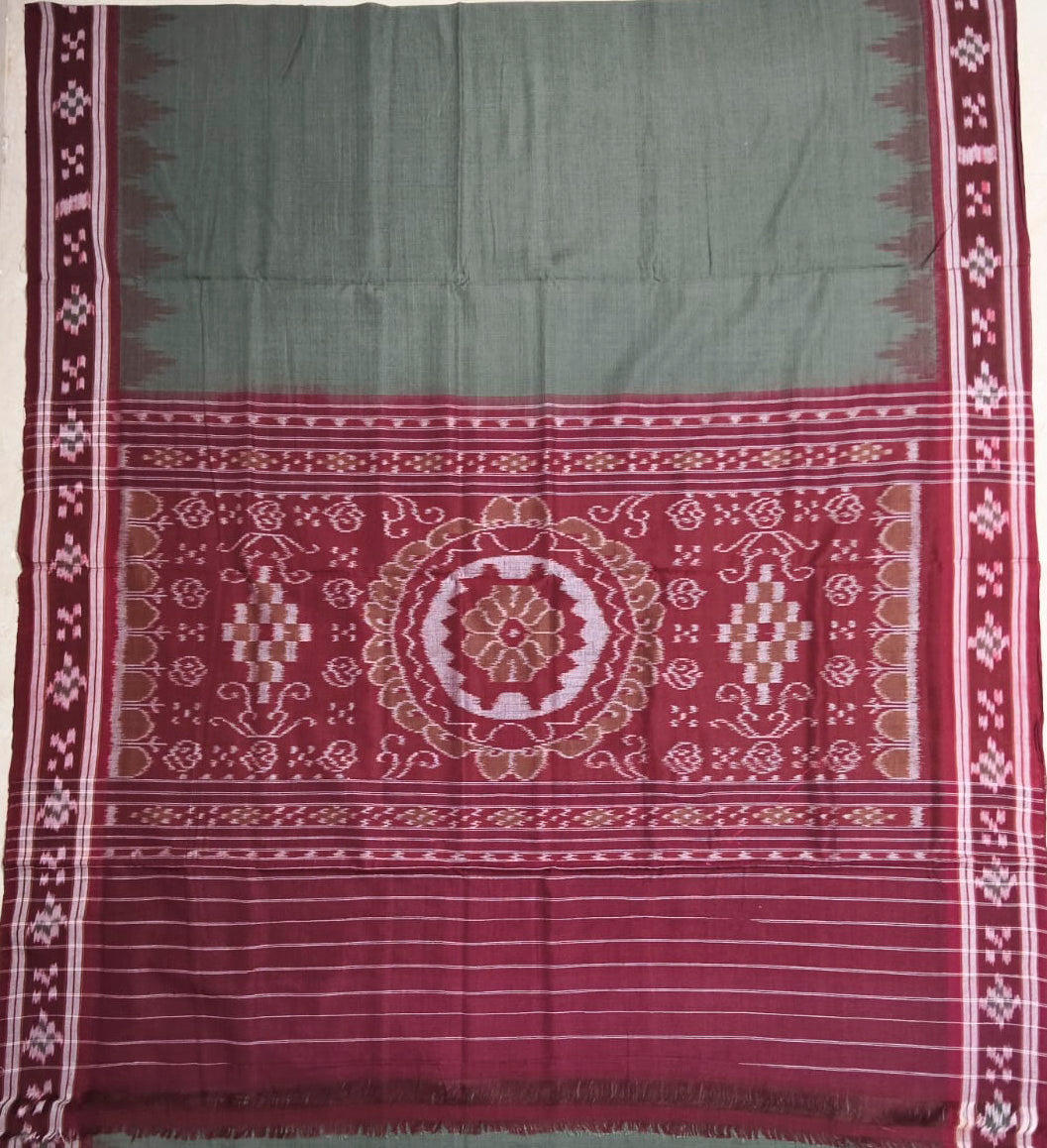 Odisha Handloom White With Pasapalli design ikat casual wear cotton sambalpuri saree