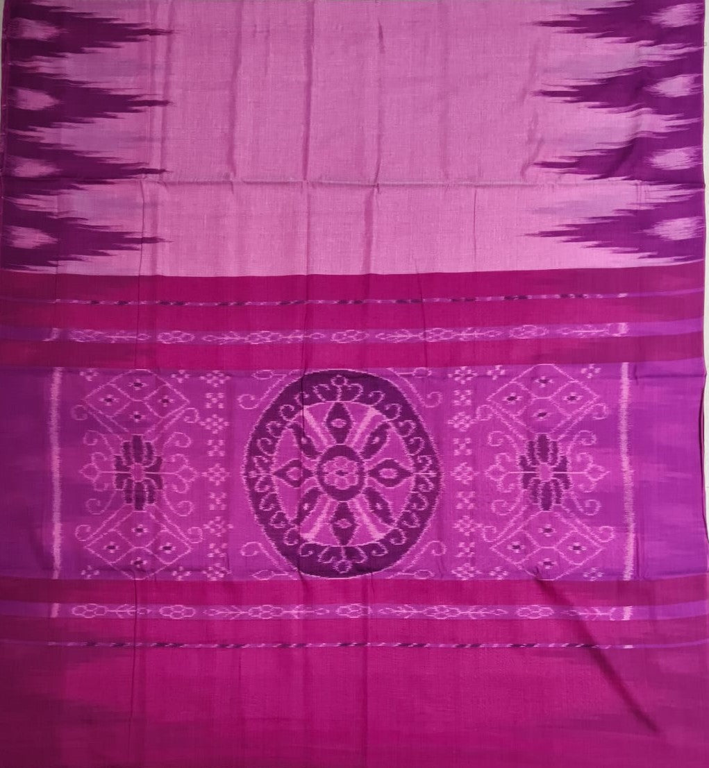 Odisha Handloom Kargil Saree - Single ikat mercerised cotton saree woven in Nuapatna