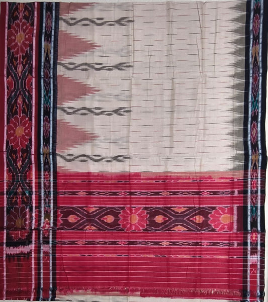 Odisha ikat pure cotton manibandha handloom weave saree for puja