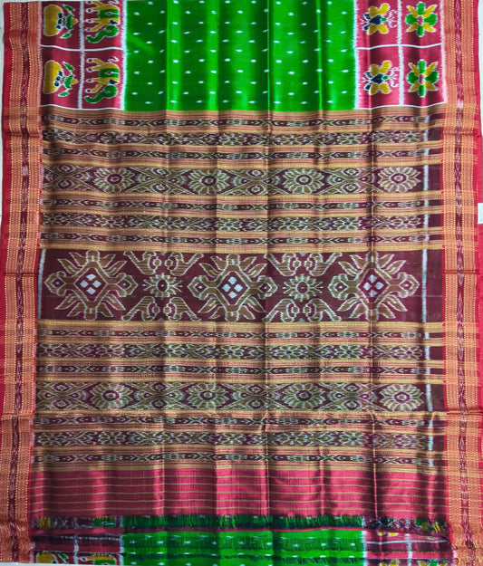 Odisha Handloom Ikat Silk Nuapatna Katki women's saree for Puja and wedding