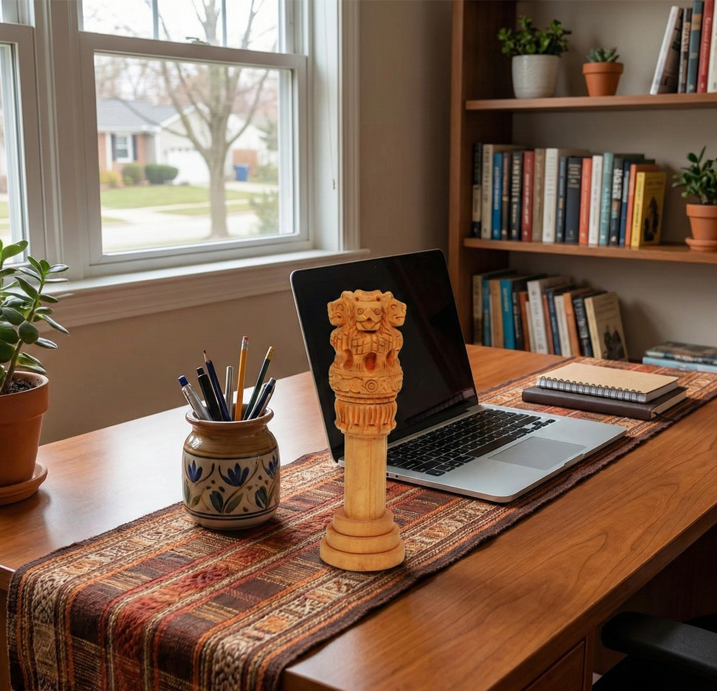 Handicraft Wooden Ashoka Stamba for Office Decoration from Jaipur Rajasthan