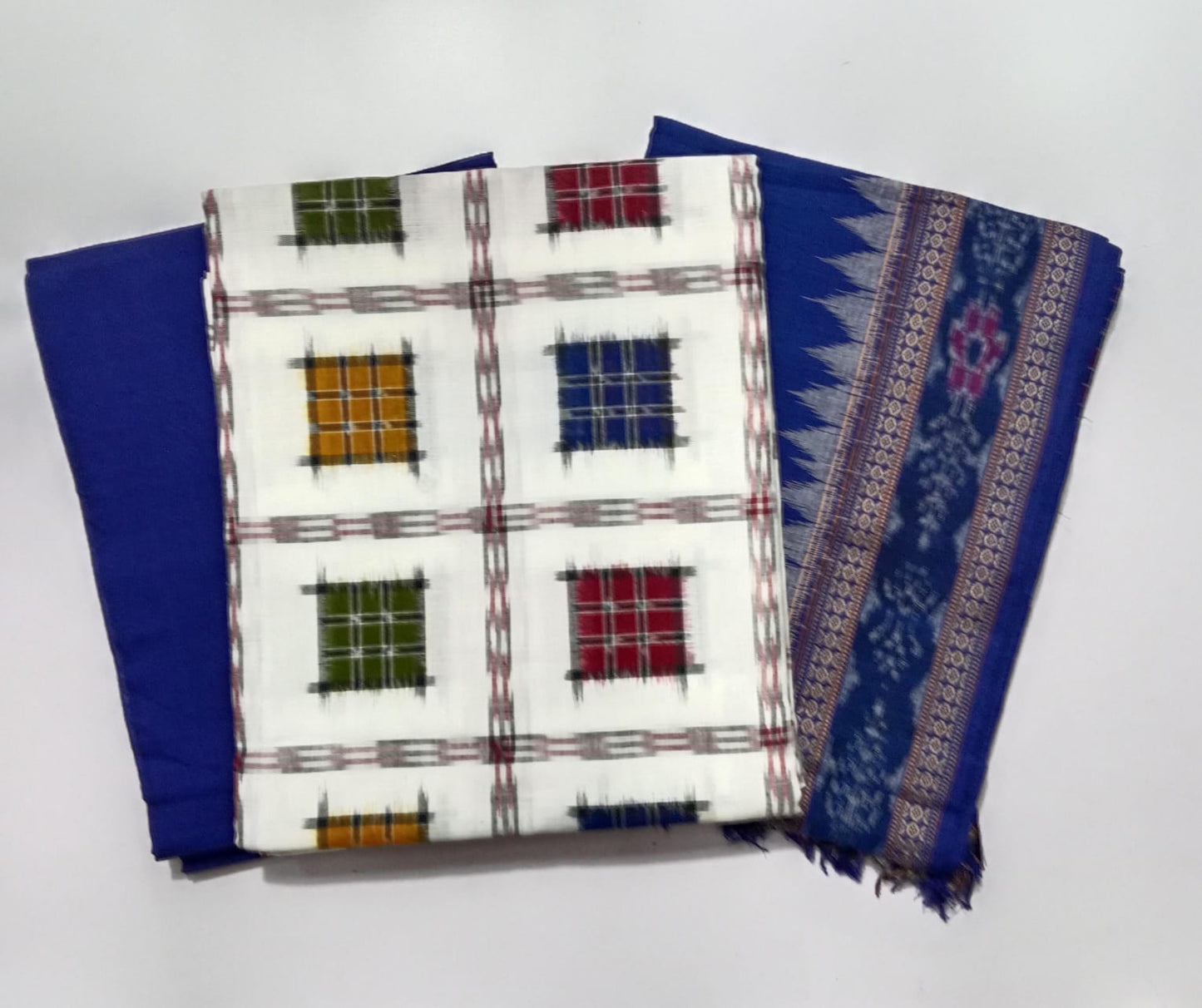 Odisha Ikat Handloom Sambalpuri Pure Cotton Unstitched dress material for Birthday Gift