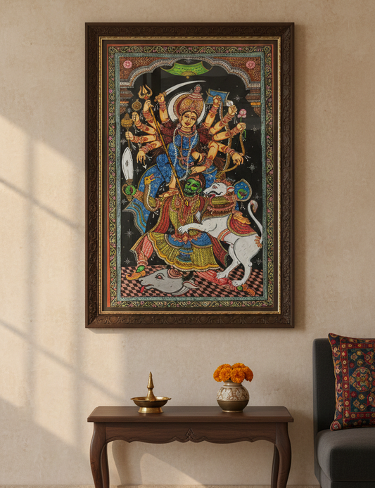 Odisha handicraft raghurajpur maa durga patachitra painting for home decor