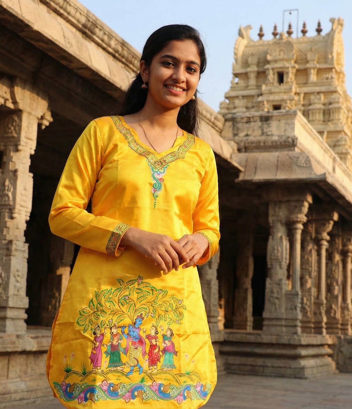 Odisha Handicraft Patachitra Painting Ladies Kurti